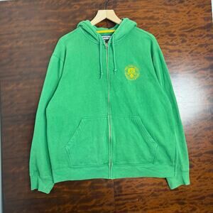 Y2K Varsity League Champs Green Aeropostale Mens Zip Up L